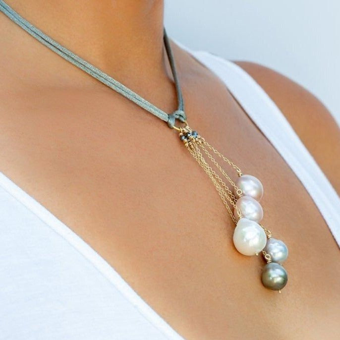 Mini-Cluster Pearl & Crystal Necklace | Magpie Jewellery